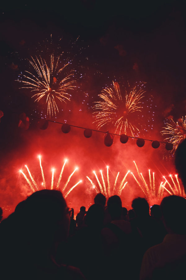 firework displaying during night time