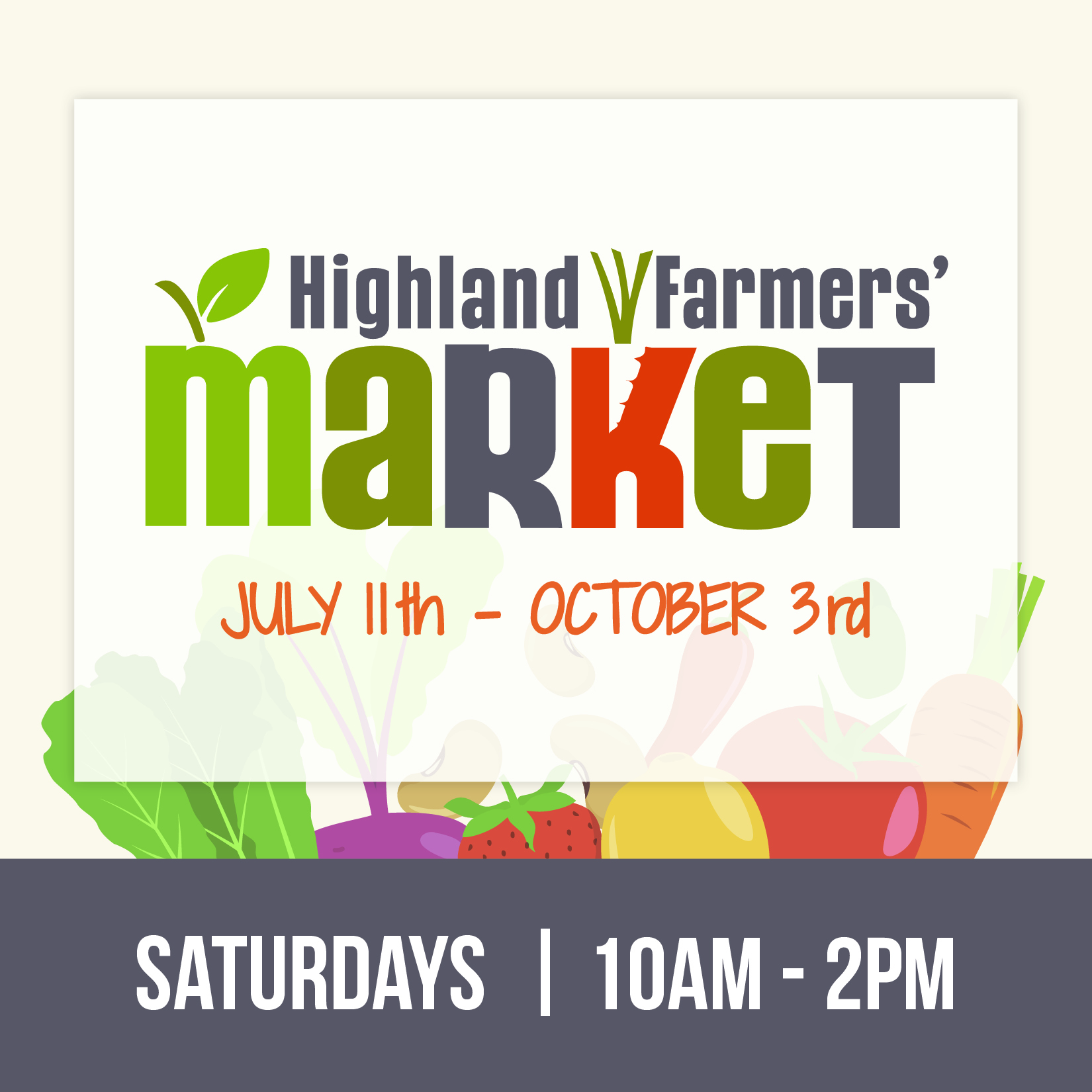 Highland Farmers’ Market seasonal event poster