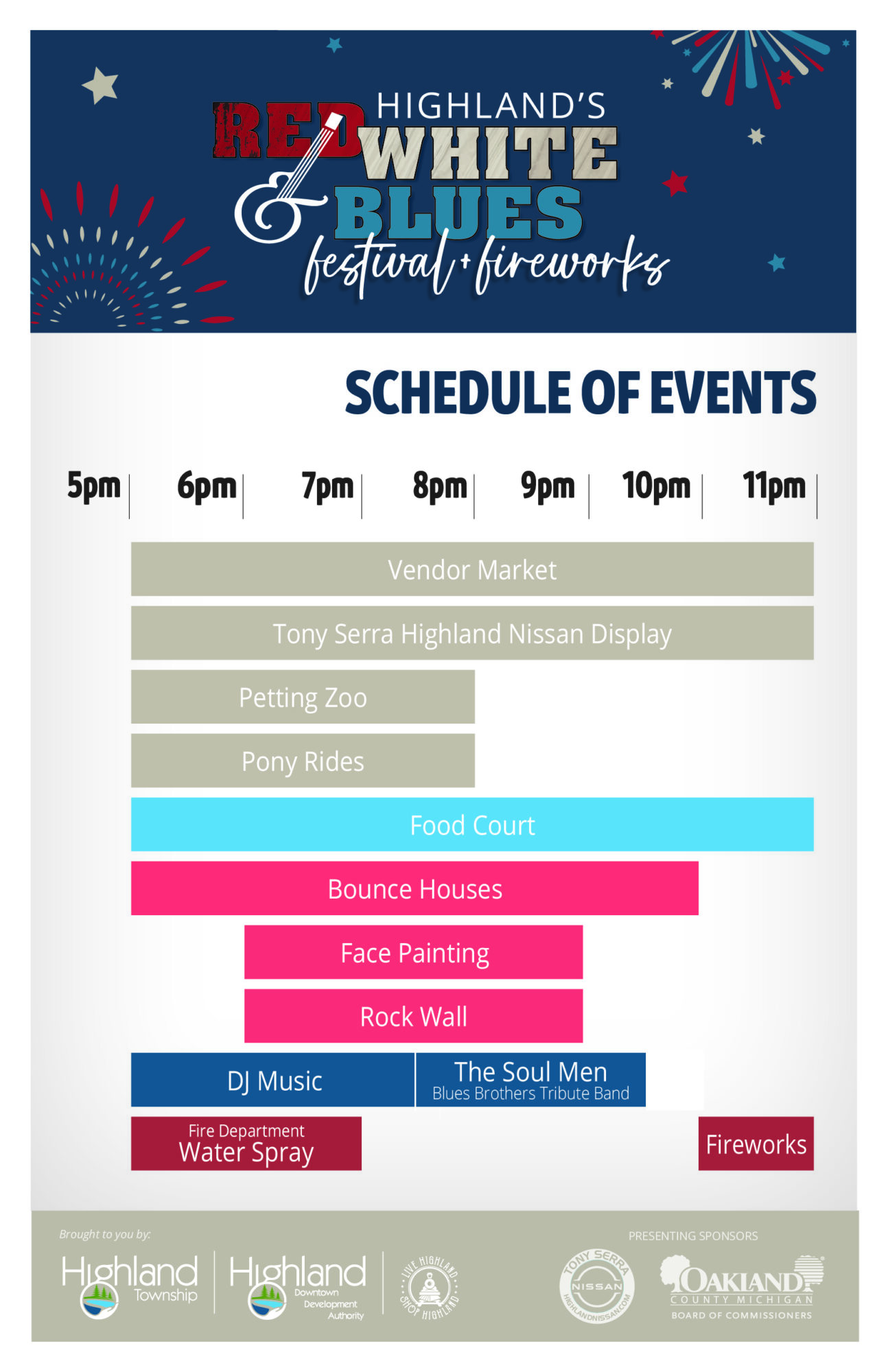 Highland Red White Blues festival event schedule poster