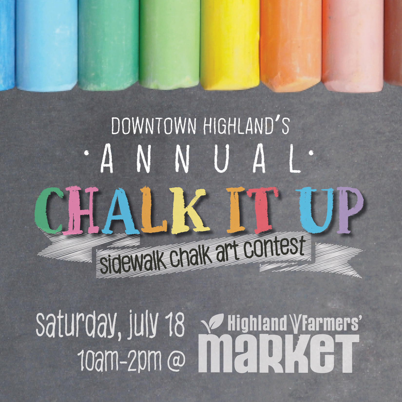 Annual Chalk It Up sidewalk chalk art contest poster
