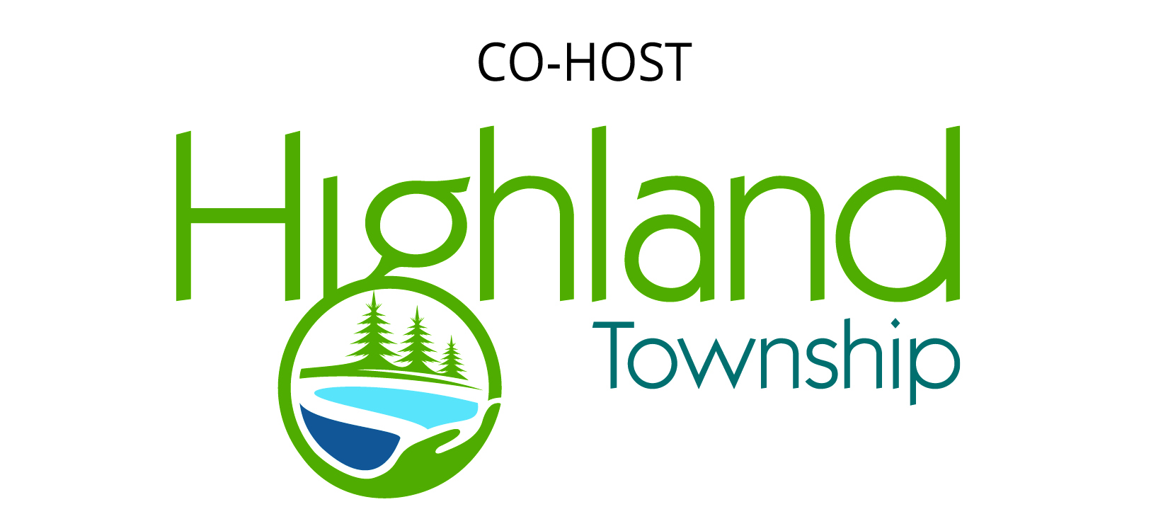 Highland Township logo with trees and lake