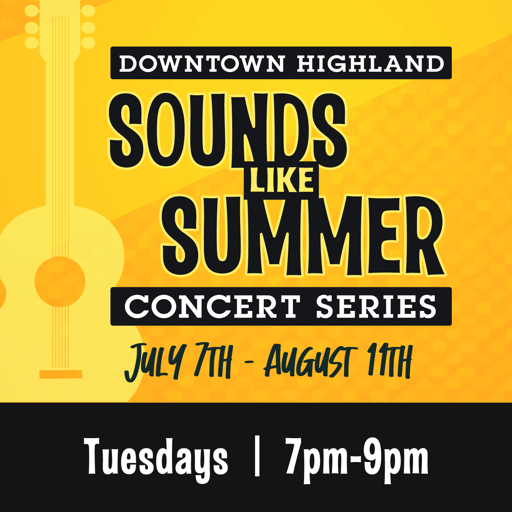 Downtown Highland Sounds Like Summer concert poster