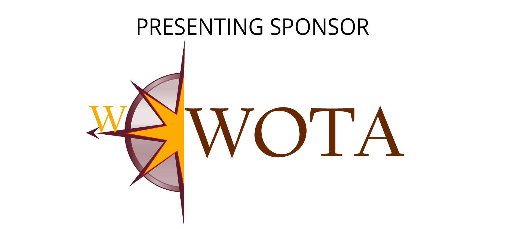 WOTA presenting sponsor logo with compass design