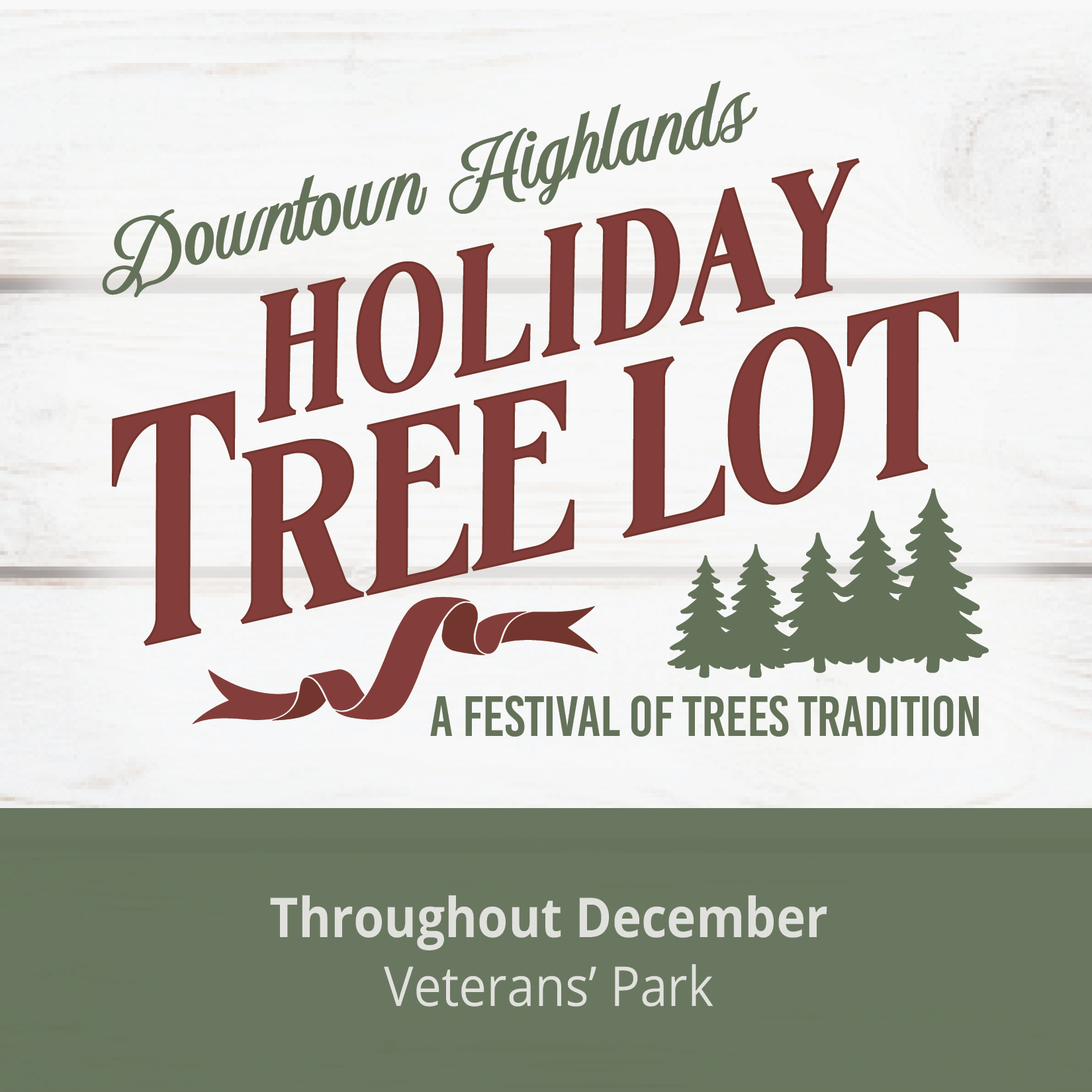 Downtown Highlands Holiday Tree Lot event poster