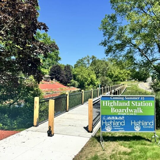 Highland Station Boardwalk under construction, opening 2025.