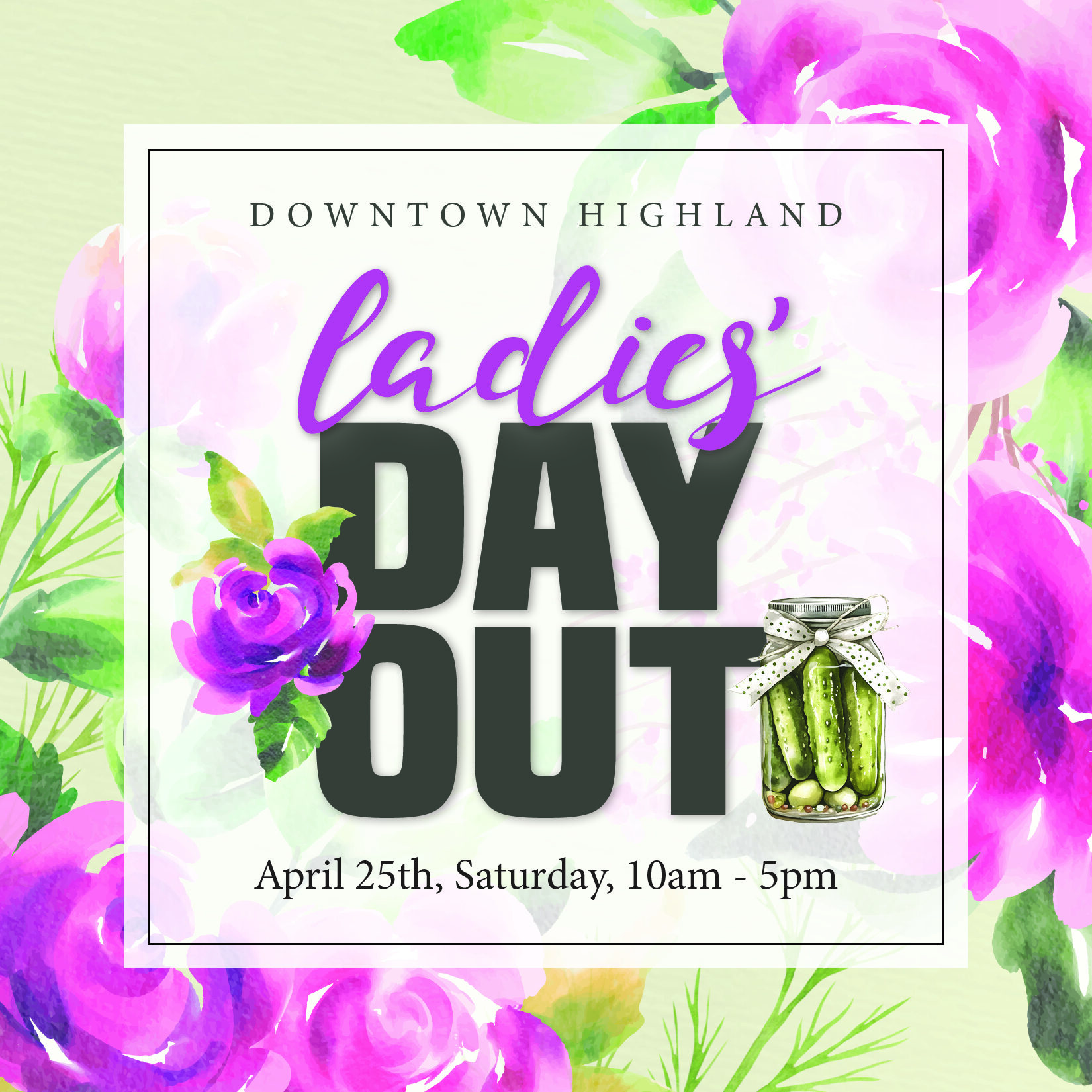 Ladies' Day Out event graphic with flowers